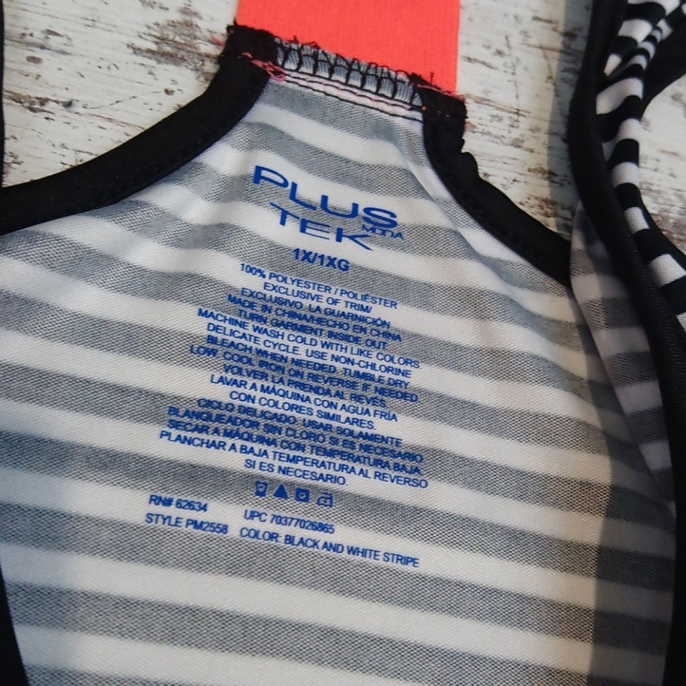 Plus Moda Tek Racerback Striped Tank Top - Picture 5 of 7